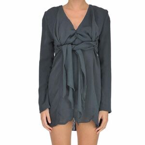 Jacquemus Le Souk Mini Dress Women’s Size 34 Charcoal Gray Polyester Wool Blend